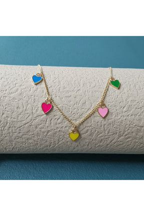 Pastel heart necklace in charming color options.