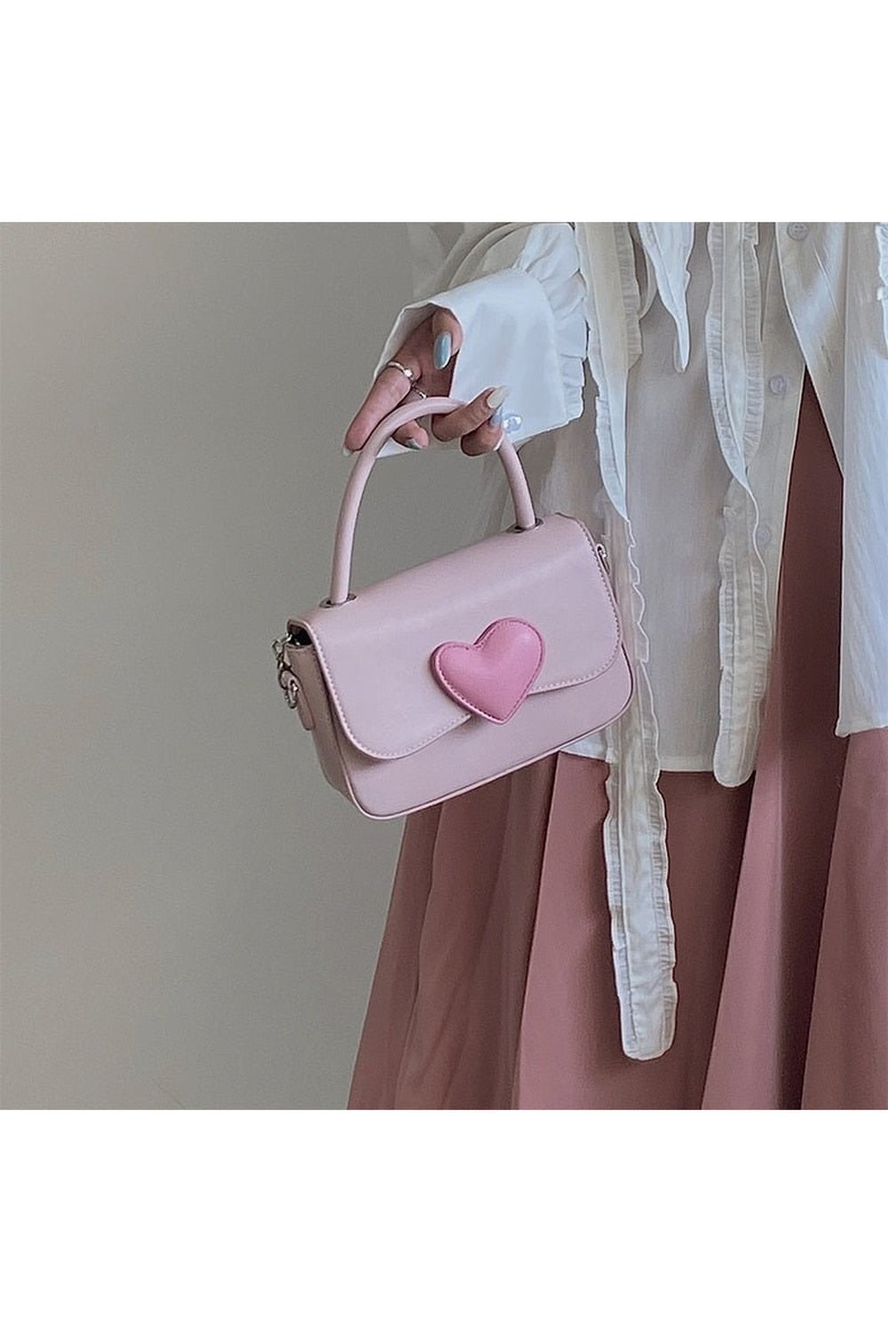 Preppy Pink Heart Shoulder Bag