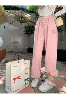 Preppy Pink Jogging Sweatpants