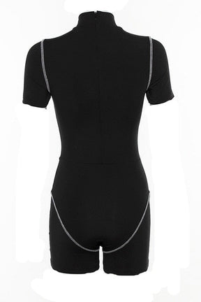 Preppy Skinny Fitness Sports Playsuit