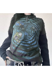 Colorful F variant of Psychedelic Spiral Graphic T-Shirt.