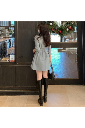 Puff Sleeve A-Line Dress