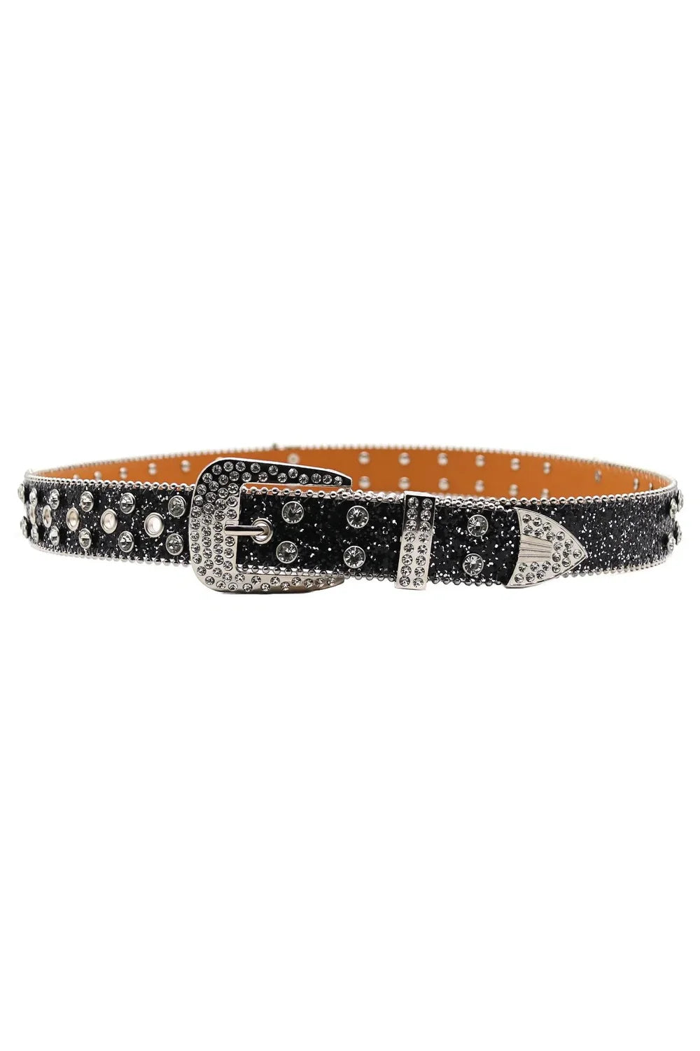 Punk Crystal Studded Western Cowboy Belt