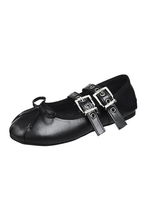 Stylish Punk Double Buckle Mary Janes Shoes, Orange-A2.