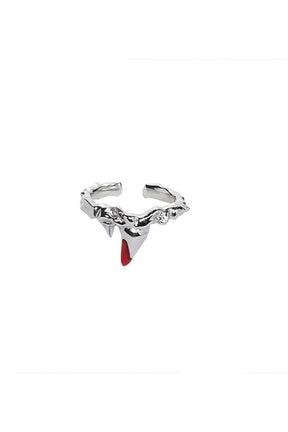 Resizable Punk Geometric Red Ring, featuring geometric design.