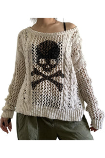 Cozy fall sweater with edgy hollow design (Variant A).