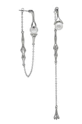 Punk Pearl Tassel Drop Earrings