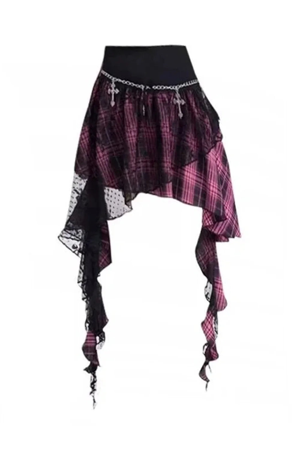 Edgy Pink Punk Princess Skirt Excluding Chain Glam.