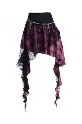 Edgy Pink Punk Princess Skirt Excluding Chain Glam.