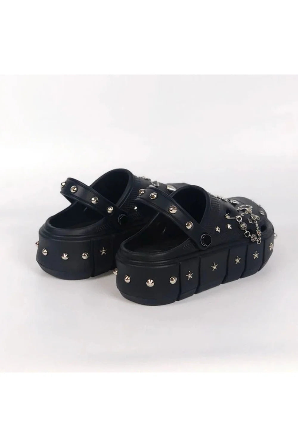 Punk Rivet Platform Slippers