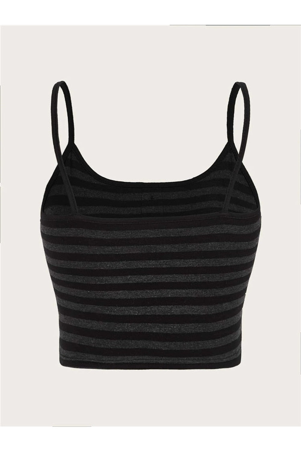 Punk Striped Button Cami Crop Top