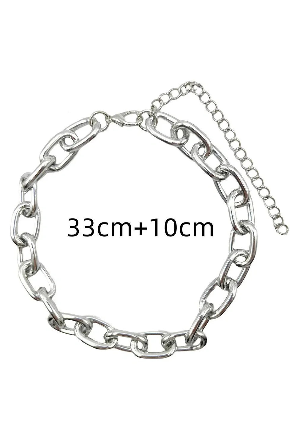 Chunky silver Punk Thick Chain Choker necklace.