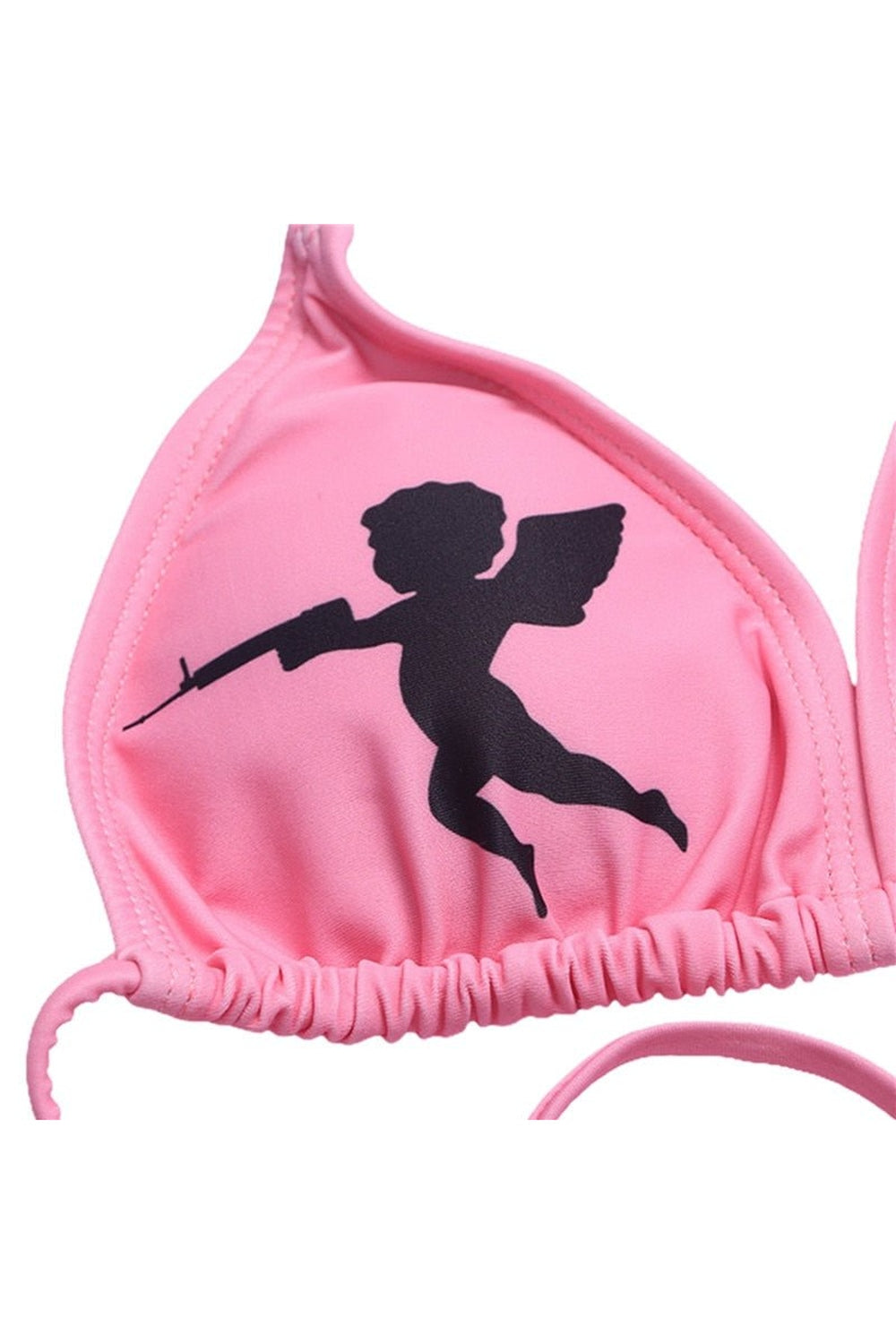 Pink Push Angel 2pcs Bikini Set, stylish swimwear.