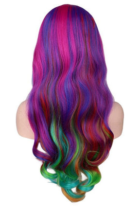 Rainbow Colorful Long Curly Wig