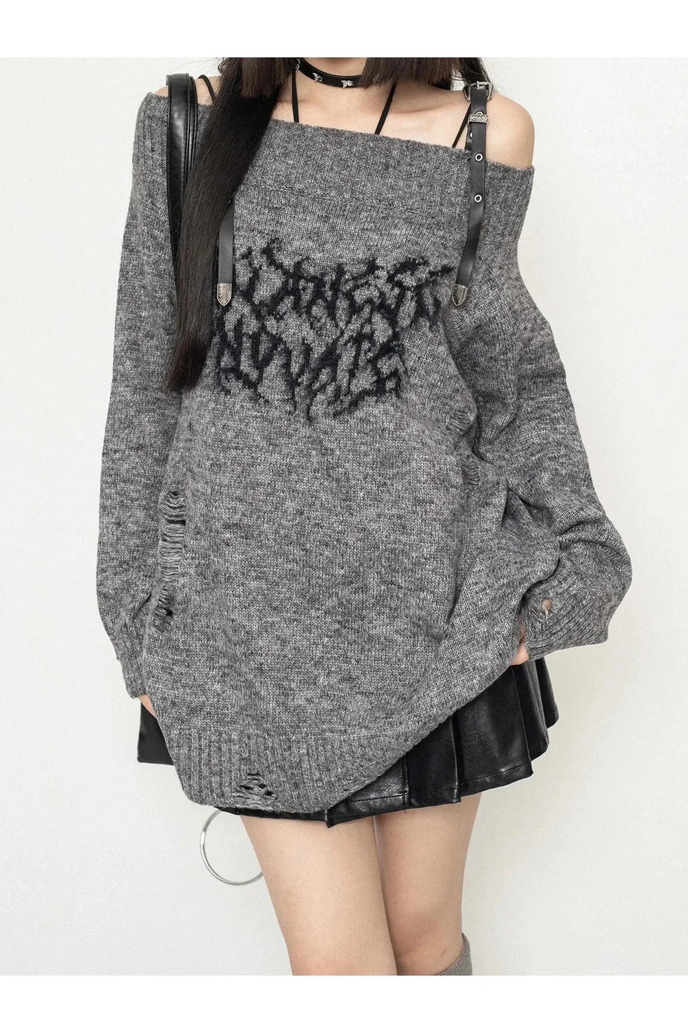 Fall Rebel's Script Oversized Sweater