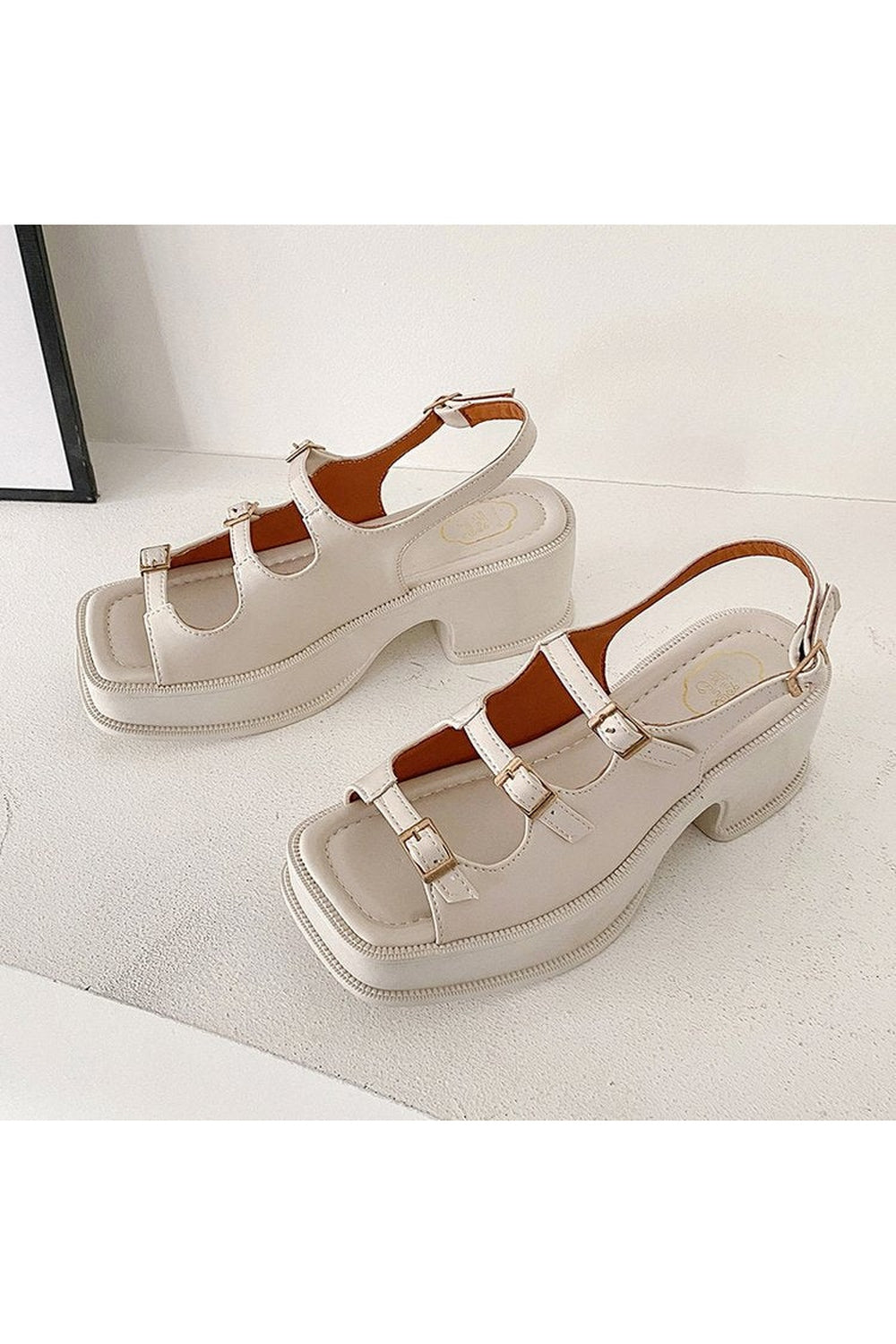 Retro Aesthetic Platform Sandals