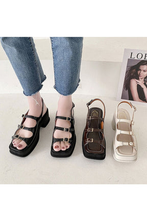 Retro Aesthetic Platform Sandals