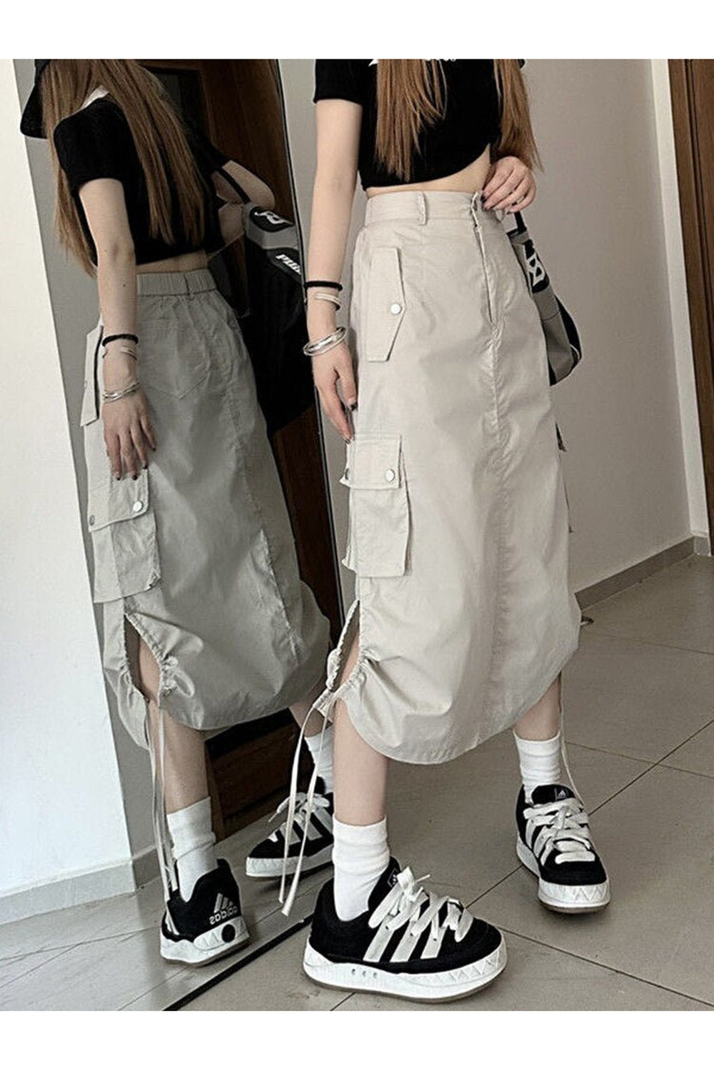 Retro Cargo Skirt with Pockets