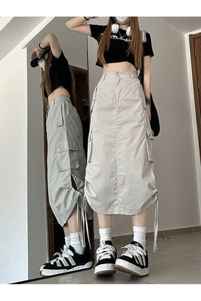 Retro Cargo Skirt with Pockets