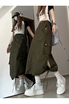 Retro Cargo Skirt with Pockets