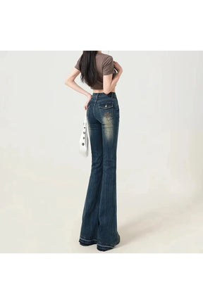 Retro Embroidered Flare Jeans