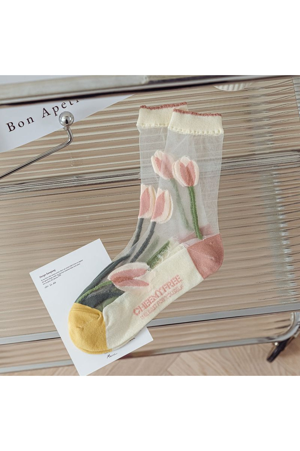 Retro Flower Transparent Socks