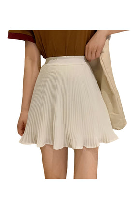 Retro High-Waist Pleated Skirt