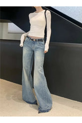 Vintage Blue Wide-Leg Jeans with High Waist