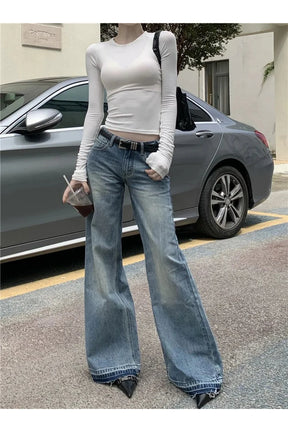 Retro High-Waisted Wide-Leg Jeans