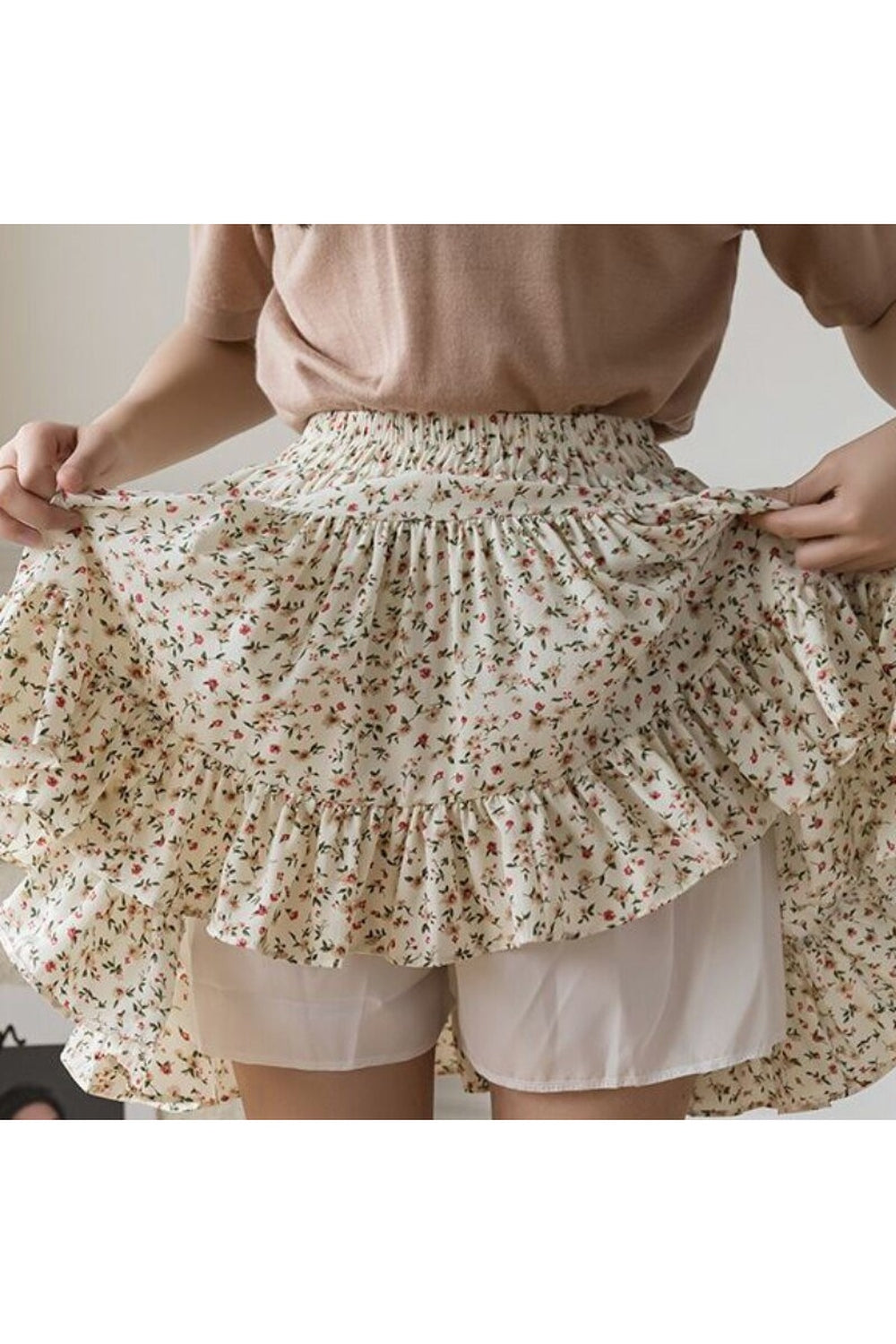 Retro Mini Ruffles Skirt