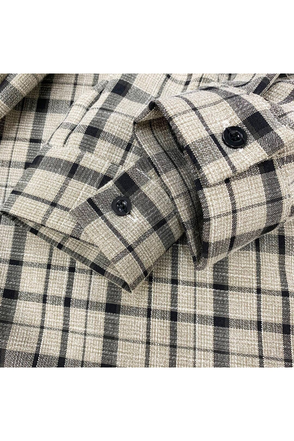 Vintage khaki Retro Plaid Grunge Shirt.