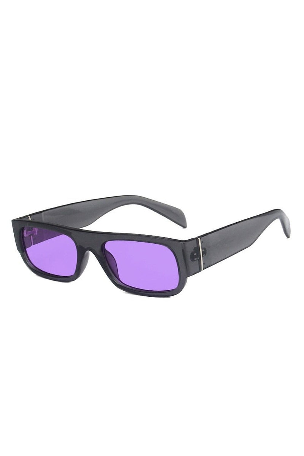 Retro Rectangle Champagne Purple Sunglasses