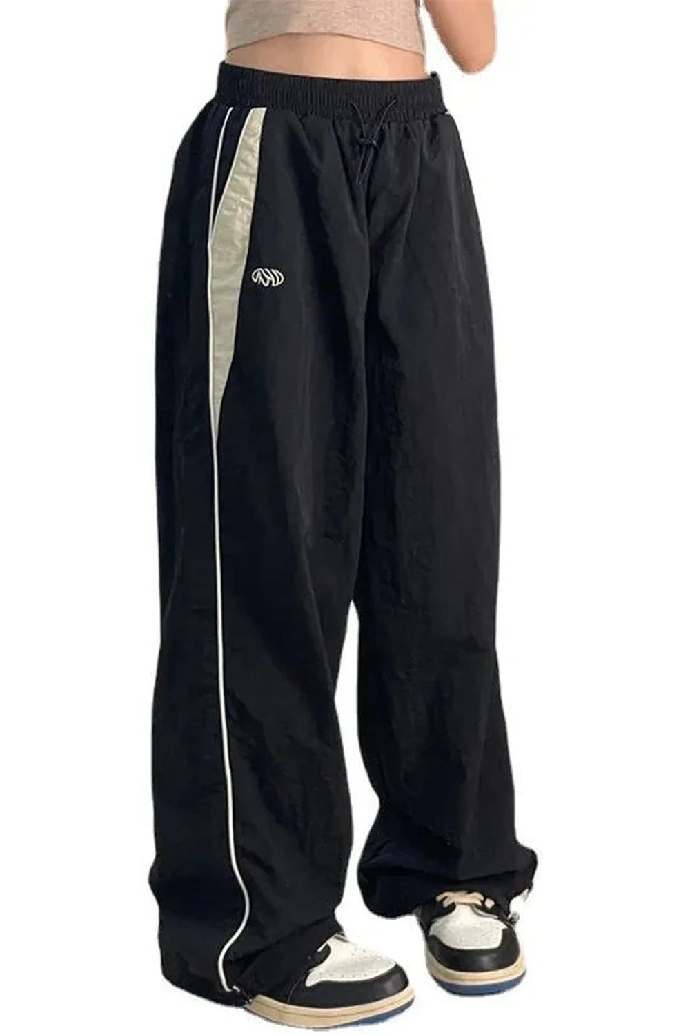 Retro Solid Drawstring Trousers