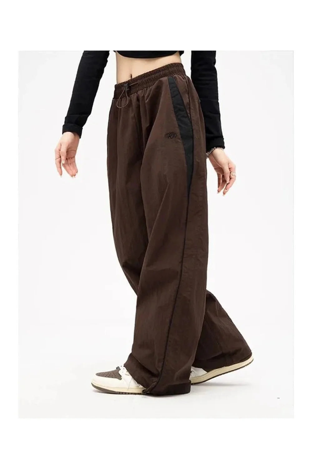 Retro Solid Drawstring Trousers