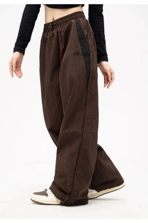 Retro Solid Drawstring Trousers