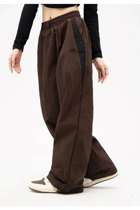 Retro Solid Drawstring Trousers