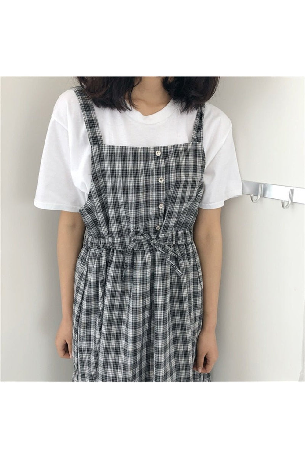 Retro Spaghetti Strap Plaid Dress