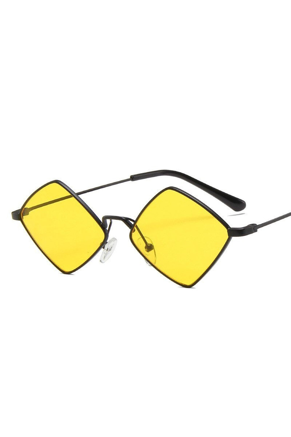 Retro square little sunglasses in BlackYellow with style.