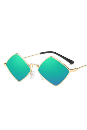 Vintage GoldGreen square little sunglasses for a chic look.