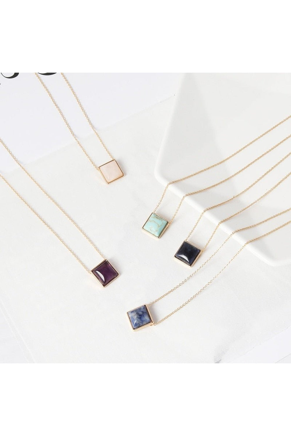 Retro Square pendant necklace