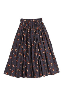 Gray Retro Style Floral Skirt with elegance.