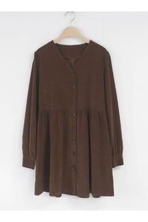 Brown variant of Minimalist Black Casual Dress, elegant.