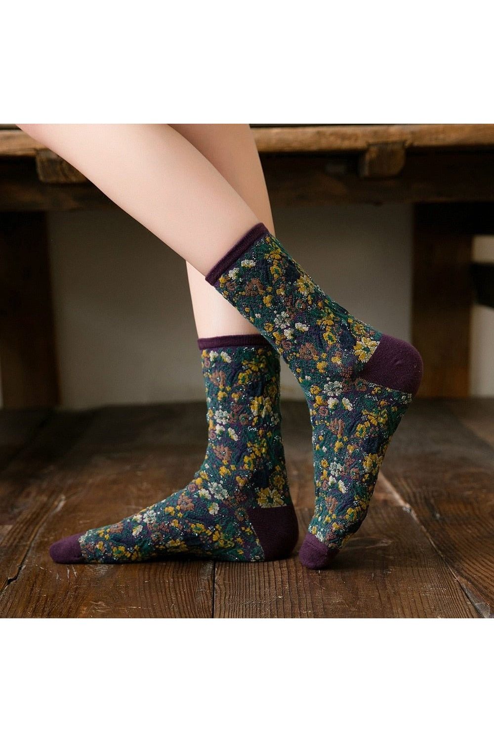 Retro Vintage Floral Socks