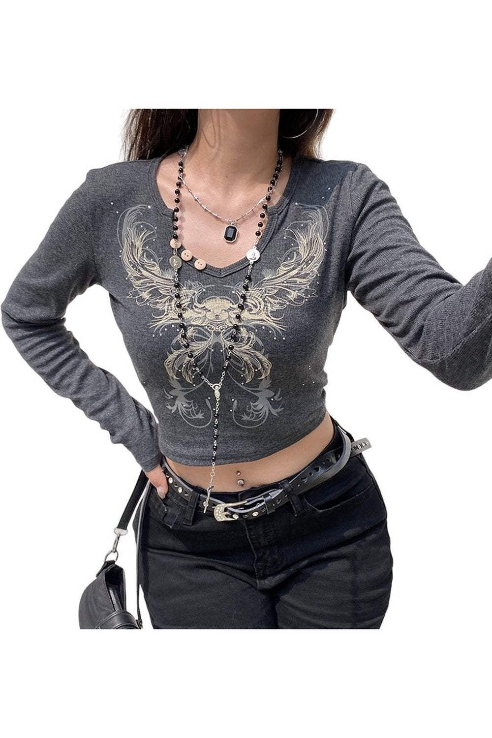 Rhinestone Flower T-shirt