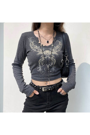 Rhinestone Flower T-shirt