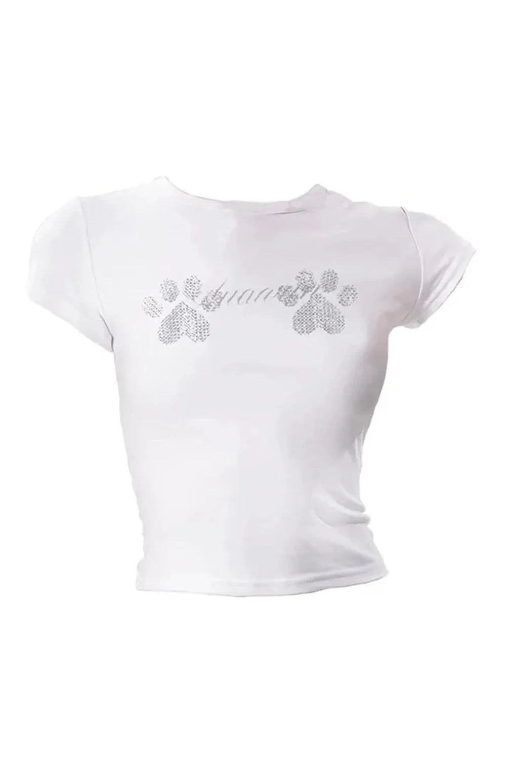 White Rhinestone Paw Print Baby Top, adorable.