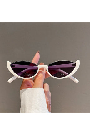 Stylish white-gradient grey Rimless Cat Eye Sunglasses.