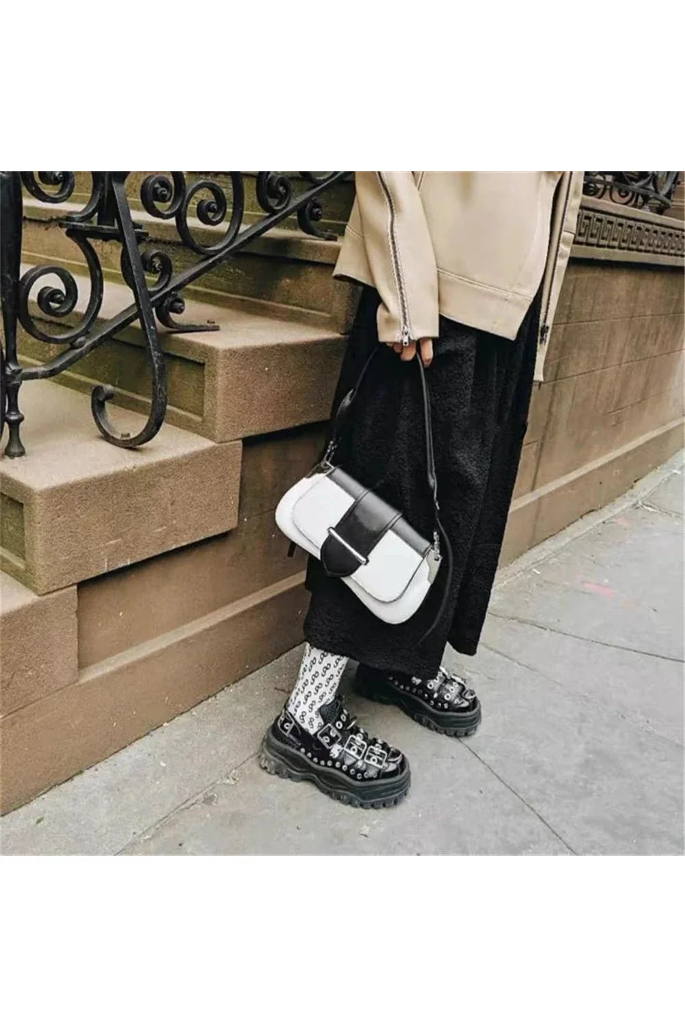 Black Rivet Metal Gothic Sandals with edgy rivets.