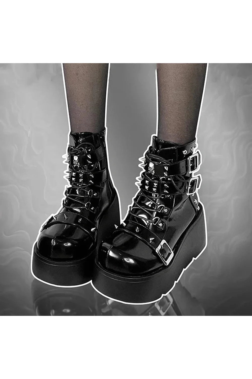 Rivet Platform Punk Boots