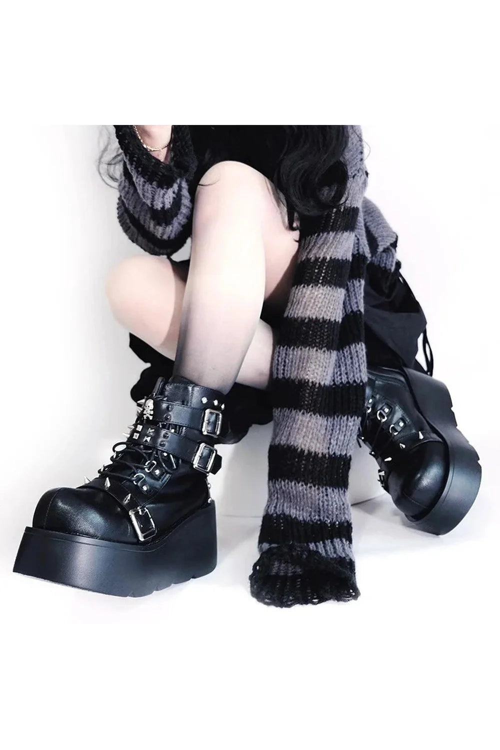 Rivet Platform Punk Boots